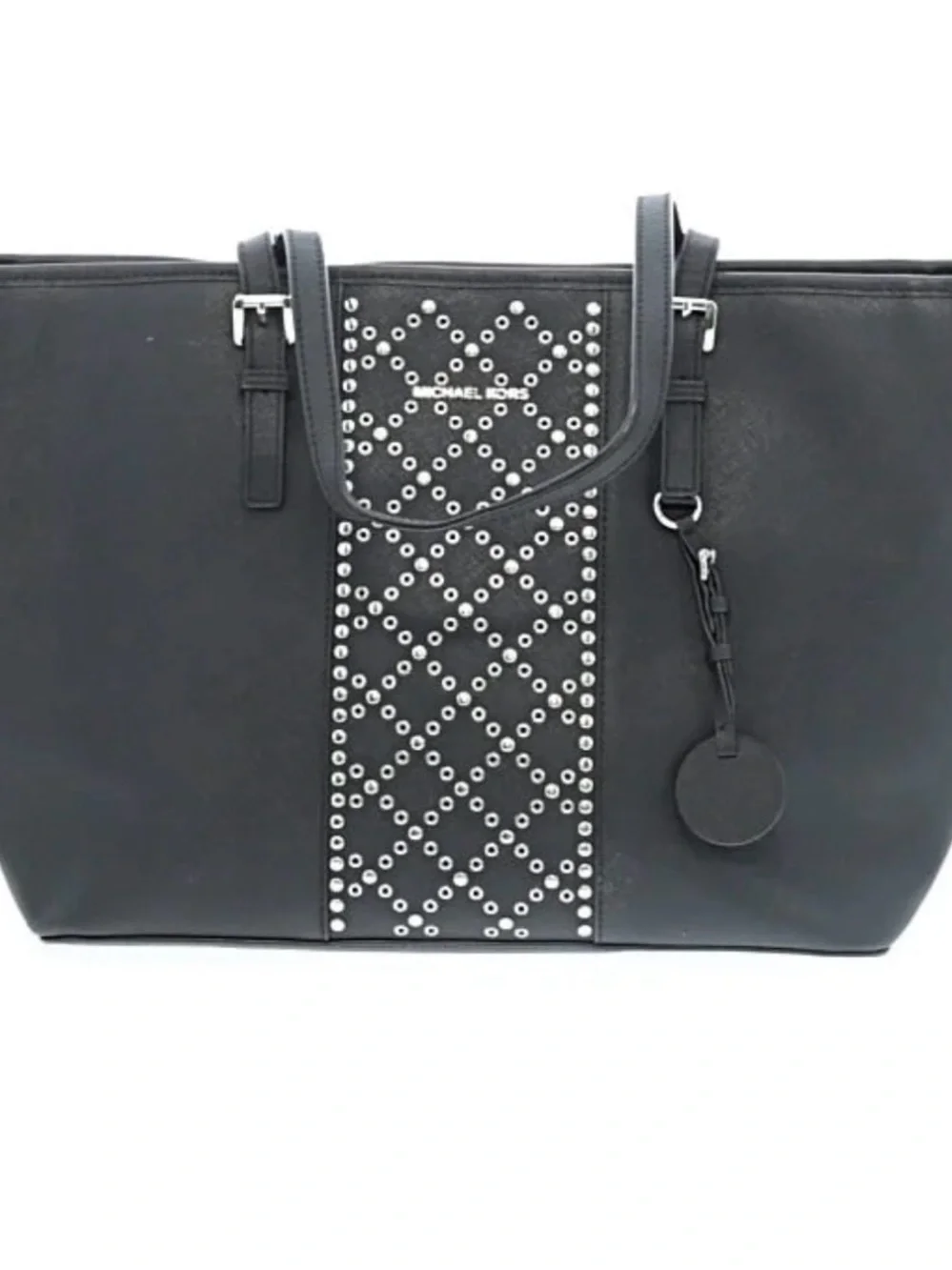 Michael Kors Black Studded Tote/Laptop Bag